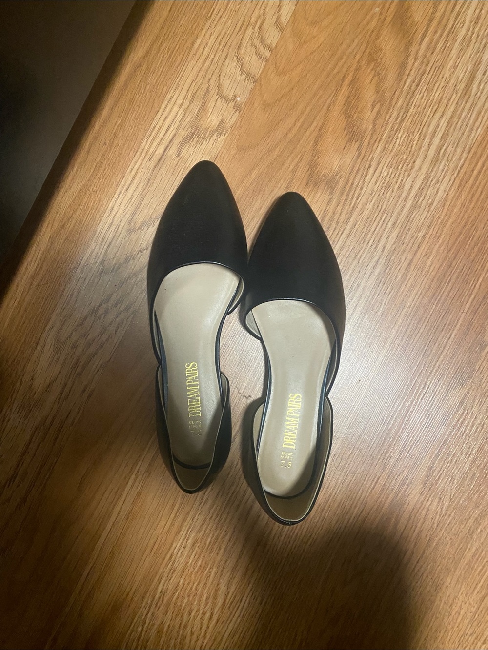 Dream Pairs Black Pointed D'Orsay Flats
